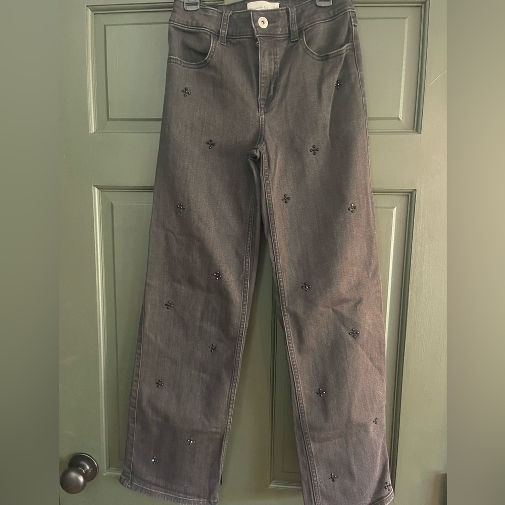 Abercrombie Kids Black Embroidered Jeans